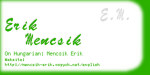 erik mencsik business card